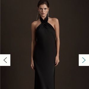 BHLDN Ruby Twist Halter Satin Gown
